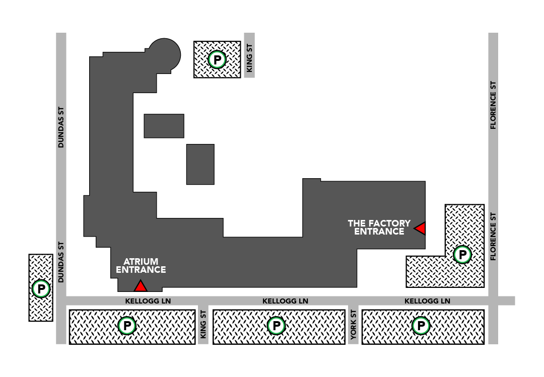 Parking & Entrances 100 Kellogg Lane
